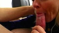 Beautiful blonde MILF gives great blow job and fucks me hard
