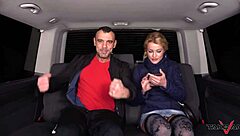 A blonde girl who was rescued by a man in a van uses her charms to repay him