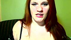 Redhead femdom guides small cock owners to intense pleasure