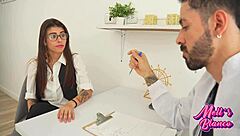 i ask the shy doctor to check me out and seduce him to fuck me hard in his office