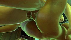 sexy black ladyboy gets anal missionary pounding in hentai style