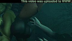 Distracted by a dragon in hentai monster cartoon