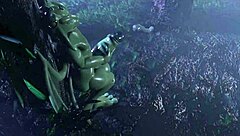 Distracted by a dragon in hentai monster cartoon