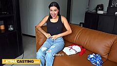 latina casting babe takes huge dick in teen cunt during interview