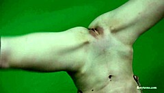 Anna Mostik is a gymnast and she is dancing naked