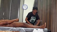 Hidden camera captures a happy ending massage with a steamy surprise