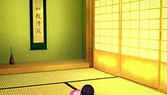 Nezuko in kimono gets vagina sucked and tits played with in hentai