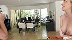 Blonde Lesbian Lick On Sofa