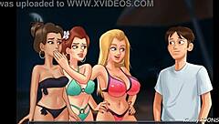 Summertime Saga: Kinky Girlfriend Shares Big Dick Boyfriend With BFF On Beach