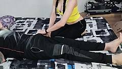 Teen 18+ Colombian gets caught sucking and fucking by stepfather close up