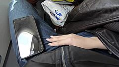 public airplane encounter with brunette teen