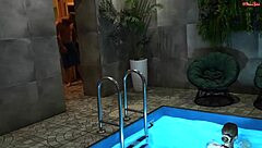 Young and old mix it up in public sauna threesome