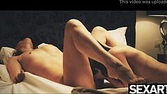 redhead lesbian makes girlfriend's big natural tits bounce