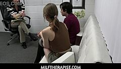 Big-breasted MILF therapist treats her step-sister
