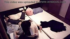 Japanese amateur's lactating handjob and tit sucking session
