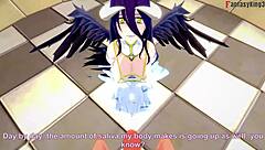 albedo feels intense pleasure having sex in overlord hentai, her emotions running wild