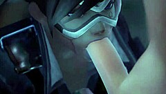 tracer gets anal assfucking in 3d hentai spa