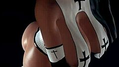 Beautiful nun enjoys anal pleasure with a dildo