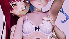 Lesbians in cartoon porn with scissoring and toy play
