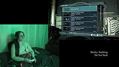 Big natural tits bouncing while playing Naked gaming