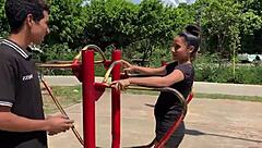 Helping a mature Indian woman in the park leads to intense sex