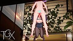 Futanari hentai featuring sexy nobara and gaming action