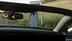 American lesbian girls feel pleasure fingering on corvette hood