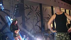 military men perform hard show on stage in alicante during holiday party