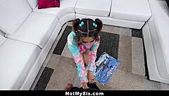 Stepsister got snowed in with her big stepbrother in pov taboo