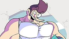 Cartoon Character Rips Clothes In Powertrip Scene