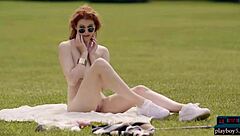 Redhead Milf Heidi Romanova Plays Golf Naked Outdoors