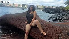 My stepmother is very seductive and we are in a public beach