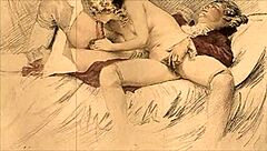 Detailed Vintage Erotic Drawings of Antique Scenes
