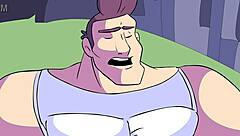 Cartoon Character Rips Clothes In Powertrip Scene