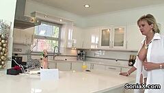 unfaithful english milf sonia exposes her huge tits in lingerie