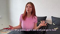 Redhead stepsister gets rough treatment in small bedroom