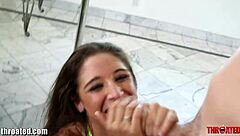Abella danger gets her throat filled with cumshot