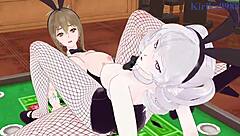 Kusuha Mizuha and Cagalli Intense Lesbian Tits Play