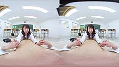 Teasing my teacher and getting some anal in virtual reality class