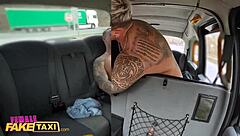 female fake taxi driver lady gang grabs big italian cock for doggystyle creampie