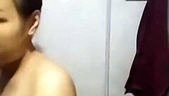 Young Khmer student enjoys shower and sex with her partner