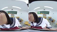Japanese student gives blowjob and anal in classroom confession