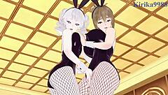 Kusuha Mizuha and Cagalli Intense Lesbian Tits Play