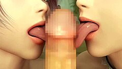 Redhead and Blonde Threesome Blowjob Ends with Cum in Mouth!