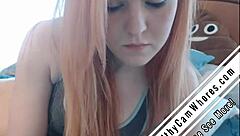 Redhead solo play with ass toys and pussy fingering