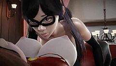 hey violet parr gets creampied by helen in double futa incredibles 3d