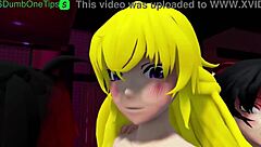 Futanari milf fucks hard at the bar in rwby 3d cartoon!