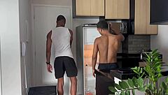 Hey friend, water please, the well-endowed guy says, but ends up fucking him