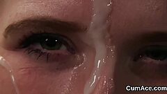 Bold beauties engage in oral sex and facial cumming