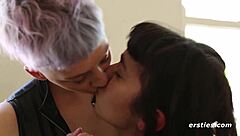 Hot women kissing in a compilation video